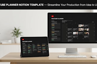 design a custom youtube planner notion template for content creators