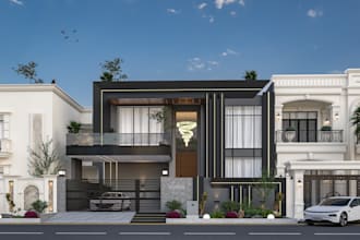 create modern house designs with 3d modelling, rendering and floor plans
