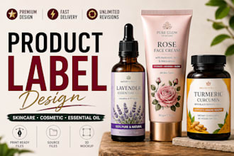 design essential oil labels, product labels and skincare labels