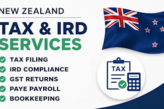 handle new zealand tax filing, ird compliance, gst returns and paye nz