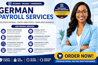 provide german payroll services, processing, payslips and bookkeeping support