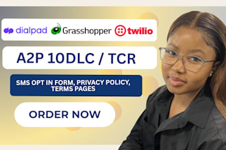 add sms opt in form, privacy policy, terms and condition pages for a2p 10dlc