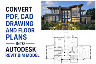 convert PDF, cad drawing and floor plans into autodesk revit bim model