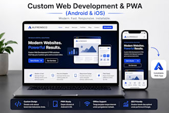 build custom responsive website and progressive web app pwa