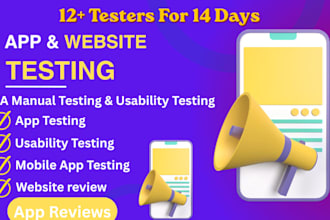 provide 12 google play testers for android app testing for app testings