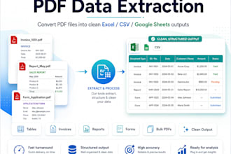 extract data from PDF documents into excel