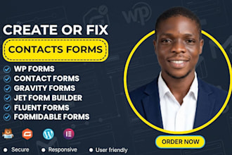create or fix wordpress forms using contact form 7, wp form and gravity forms
