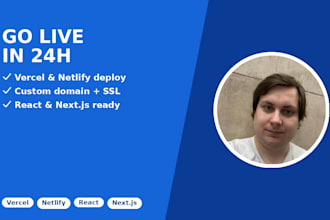 deploy your react or nextjs site to vercel or netlify with custom domain