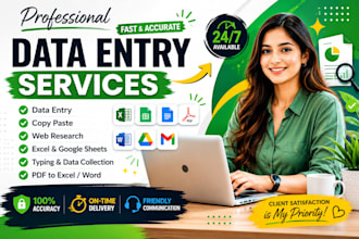 do accurate data entry, web research, and excel tasks