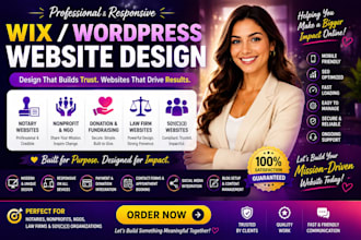 design wix, wordpress notary, nonprofit, ngo, donation, law firm, 501c3 website