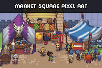 create 8 bit, 16 bit, 32 bit pixel character, game art, sprite sheet animation