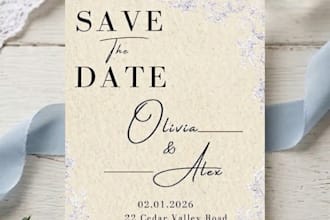 create aesthetic and modern save the date card design