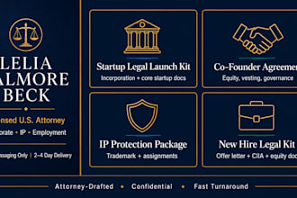 draft your comprehensive co founder agreement  corporate governance USA attorney