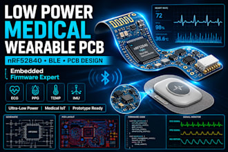 create low power medical wearable pcb using nrf52840 and ble