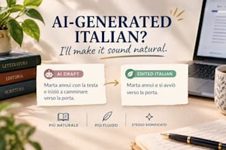 edit your ai generated text in natural italian