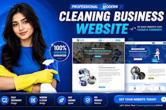 create cleaning business website for house, office cleaning service website