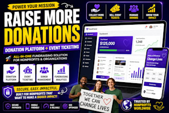 build fundraising website with donation platform and event ticketing system