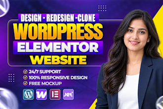 design, redesign, clone website using wordpress, elementor pro development