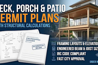 design deck porch and patio permit plans with structural calculations