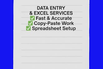 data entry, excel spreadsheet and copy paste work