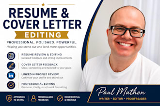 professionally edit your resume and cover letter