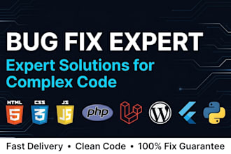 debug and fix errors in laravel, codeigniter, react, PHP, wordpress and flutter