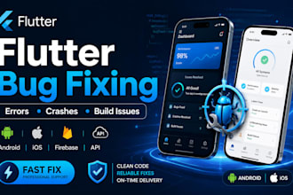 fix flutter app bugs, errors, crashes and build issues
