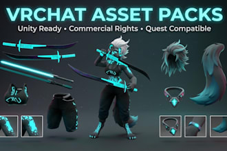 create vrchat avatar assets 3d game asset pack for unity vrc and metaverse