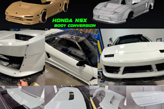 create 3d printable stl car parts, body kits, bumpers and automotive cad designs