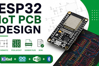 esp32 iot pcb design, arduino circuit, schematic, gerber and bom in kicad