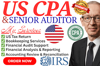 be your senior auditor for accounting, financial audit US tax return bookkeeping