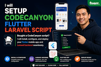 setup codecanyon flutter laravel script