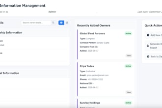 build a fleet management web app with dashboard and reports