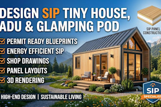 design sip tiny house plans, adus, and glamping pods