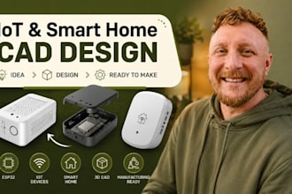 iot device cad design, smart home product enclosure, esp32 housing cad