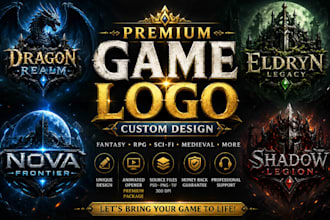 design a custom fantasy, rpg, sci fi animated game logo, minecraft server log