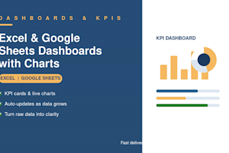 build an excel or google sheets dashboard with charts