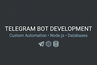 build a custom telegram bot with nodejs and postgresql, mongodb