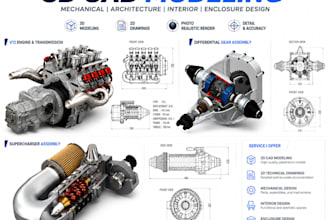 do 3d cad modeling, mechanical, architecture,interior and enclosure design