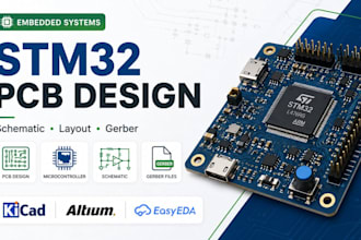 stm32 embedded pcb design, circuit schematic, layout and gerber files