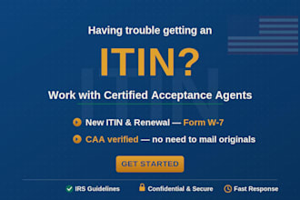 apply for your itin as an irs caa no passport mailing required