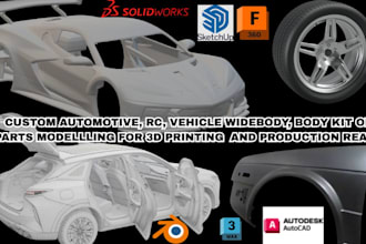 custom rc widebody kit car body kit rc parts 3d vehicle body part for 3dprinting