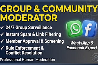 be your whatsapp facebook and telegram group moderator