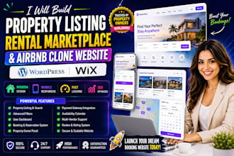 build wordpress, wix property listing, rental marketplace, airbnb clone website
