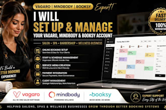 setup vagaro mindbody booksy for salons and spas