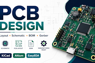 pcb layout design, schematic, bom and manufacturing ready gerber files