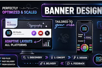 design professional youtube banner, x and twitch header
