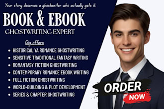 ghostwrite historical ya romance, sensitive traditional ghostwriter