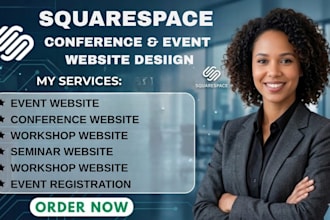design squarespace conference website squarespace event website design