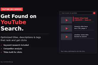 optimize your youtube titles, descriptions and tags for SEO